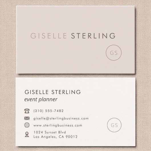 イベントプランナーモダン赤面ピンクミニマリストラグジュアリー 名刺