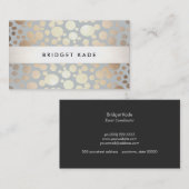 イベントプランナーモダン金ゴールドとシルバーサークルのパターン 名刺 (正面/裏面)