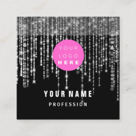 イベントプランナーユニークアイアッシュユニークロゴピンク スクエア名刺