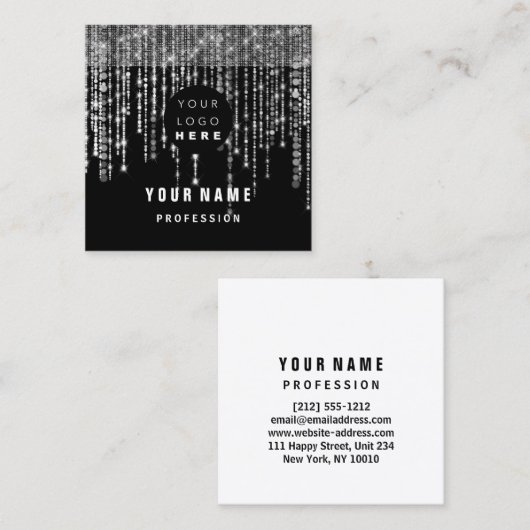 イベントプランナーユニークユニークアイアッシュロゴVIP スクエア名刺 (正面/裏面)