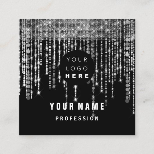 イベントプランナーユニークユニークアイアッシュロゴVIP スクエア名刺 (正面)