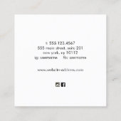 イベントプランナー紙吹雪ブラックスクエアビジネスカード スクエア名刺 (裏面)