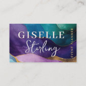 イベントプランナー紫金ゴールドモダン水彩 名刺 (正面)