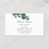 イベントプランナー結婚のユーカリプトゥスホワイトシンプル 名刺 (裏面)