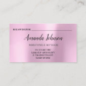イベントプランナー結婚ズブライダルピンクローズ金ゴールドメイク 名刺 (裏面)
