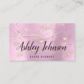 イベントプランナー結婚ズブライダルピンクローズ金ゴールドメイク 名刺 (正面)