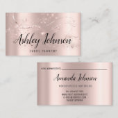 イベントプランナー結婚ブライダルピンクローズ金ゴールドスパーク 名刺 (正面/裏面)