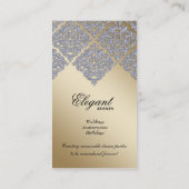 イベントプランナー結婚・ダマスク・シルバー・スパークル・金ゴールド 名刺 (裏面)