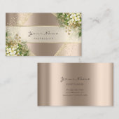 イベントプランナー美しいブロガー赤面金ゴールドフローラ 名刺 (正面/裏面)