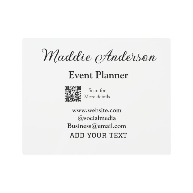 イベントプランナー追加名Q Rコード詳細webサイトem メタルプリント (正面)