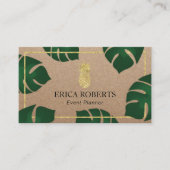 イベントプランナー金ゴールドパイナップル素朴クラフト 名刺 (正面)