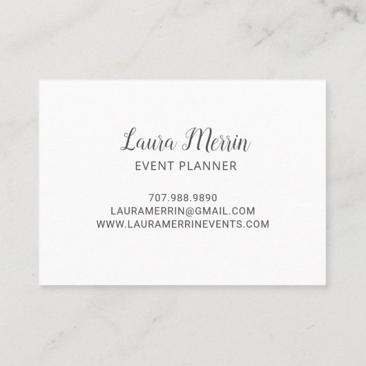 イベントプランナー金ゴールドメタリックオンブラックマーキー 名刺 (裏面)