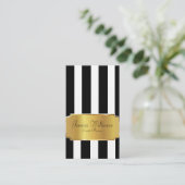 イベントプランナー金ゴールドラベル(ブラックストライプビジネス) 名刺 (スタンド正面)