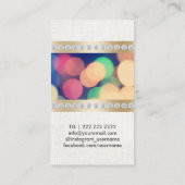 イベントプランナー金ゴールド&ダイヤモンドストライプズクラシーリネン 名刺 (裏面)