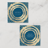 イベントプランナー音楽メディアファッションブロガー金ゴールド スクエア名刺 (正面/裏面)