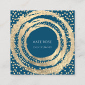 イベントプランナー音楽メディアファッションブロガー金ゴールド スクエア名刺 (正面)