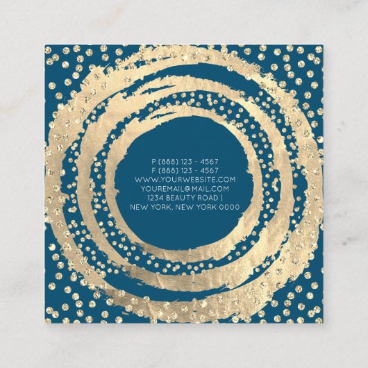 イベントプランナー音楽メディアファッションブロガー金ゴールド スクエア名刺 (裏面)