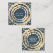 イベントプランナー音楽メディアファッションブロガーBlue Nav スクエア名刺 (正面/裏面)