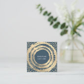 イベントプランナー音楽メディアファッションブロガーBlue Nav スクエア名刺 (スタンド正面)