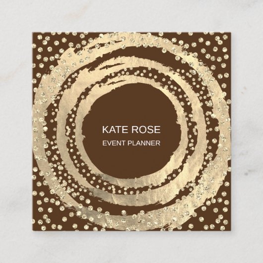 イベントプランナー音楽メディアファッションブロガーBrown スクエア名刺 (正面)