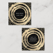 イベントプランナー音楽メディアファッションBlogger Black スクエア名刺 (正面/裏面)