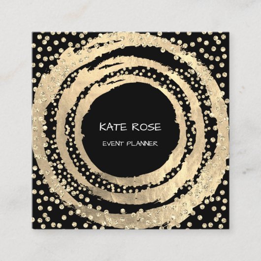 イベントプランナー音楽メディアファッションBlogger Black スクエア名刺 (正面)