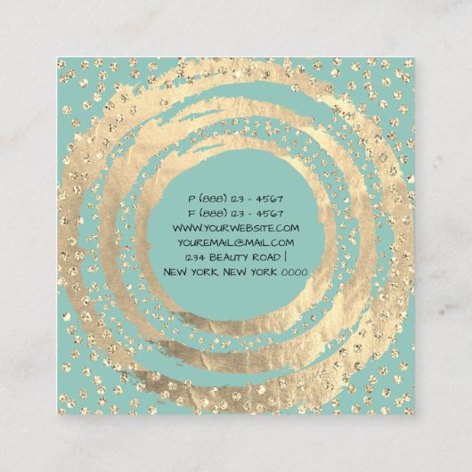 イベントプランナー音楽メディアファッションBlogger Mint スクエア名刺 (裏面)