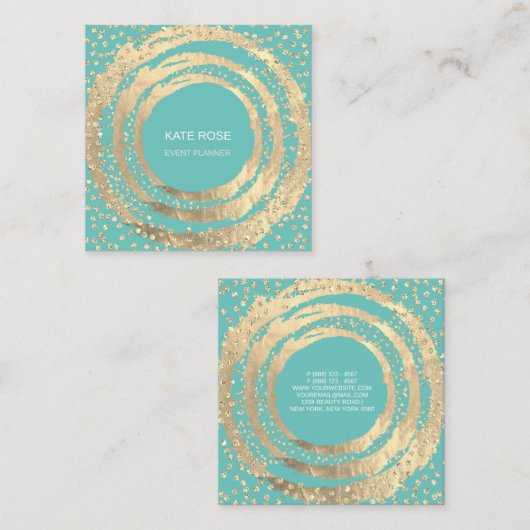 イベントプランナー音楽メディアファッションBlogger Mint スクエア名刺 (正面/裏面)