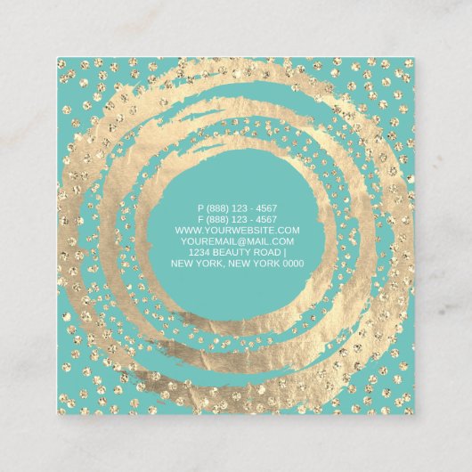 イベントプランナー音楽メディアファッションBlogger Mint スクエア名刺 (裏面)