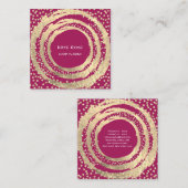 イベントプランナー音楽メディアファッションBlogger Pink スクエア名刺 (正面/裏面)