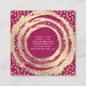 イベントプランナー音楽メディアファッションBlogger Pink スクエア名刺 (裏面)