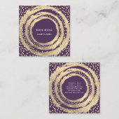 イベントプランナー音楽メディアファッションBlogger Purple スクエア名刺 (正面/裏面)