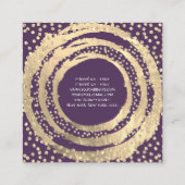 イベントプランナー音楽メディアファッションBlogger Purple スクエア名刺 (裏面)