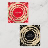 イベントプランナー音楽メディアファッションBlogger Red スクエア名刺 (正面/裏面)