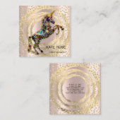 イベントプランナー音楽メディアブルーユニコーンホログラフ スクエア名刺 (正面/裏面)