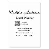 イベントプランナー 名前を追加 QRコード 詳細 ウェブサイトへ テーブルナンバー (裏面)