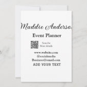 イベントプランナー 追加 名前 QRコード 詳細 ウェブサイト エム 招待状 (裏面)