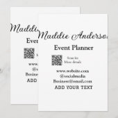 イベントプランナー 追加 名前 QRコード 詳細 ウェブサイト エム 招待状 (正面/裏面)