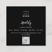 イベントプランナーQRコードロゴ白黒金ゴールドフレーム スクエア名刺 (裏面)