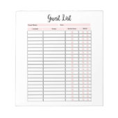 イベントプランニングゲストリストメモ帳 ノートパッド (正面)