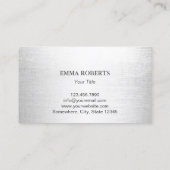 イベントプランニンモダングシルバー&ブラックリボン 名刺 (裏面)