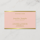 イベントモダン手書きスクリプエレガントトピンク金ゴールド 名刺 (裏面)