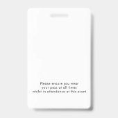 イベントロゴQRコードゲストパス名任意の色バッジ バッジ (裏面)