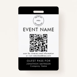 イベントロゴQRコードゲストパス名任意の色バッジ バッジ