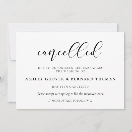 イベント中止のお知らせカード 招待状 (正面)