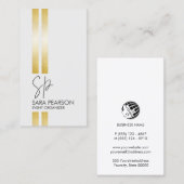 イベント主催フェイク金ゴールドストライプ 名刺 (正面/裏面)