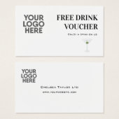 イベント企業のドリンク券会社ロゴカード (正面&裏面)