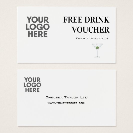 イベント企業のドリンク券会社ロゴカード (正面&裏面)