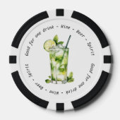 イベント企業のQRコードMojitoドリンク券 ポーカーチップ (正面)