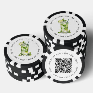 イベント企業のQRコードMojitoドリンク券 ポーカーチップ